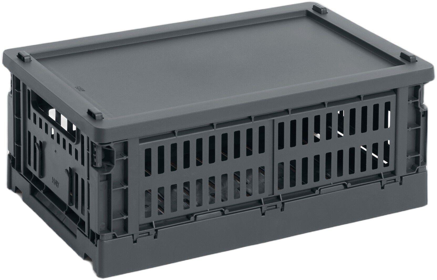 HAY Colour Crate Lid Plastic-Small-Charcoal