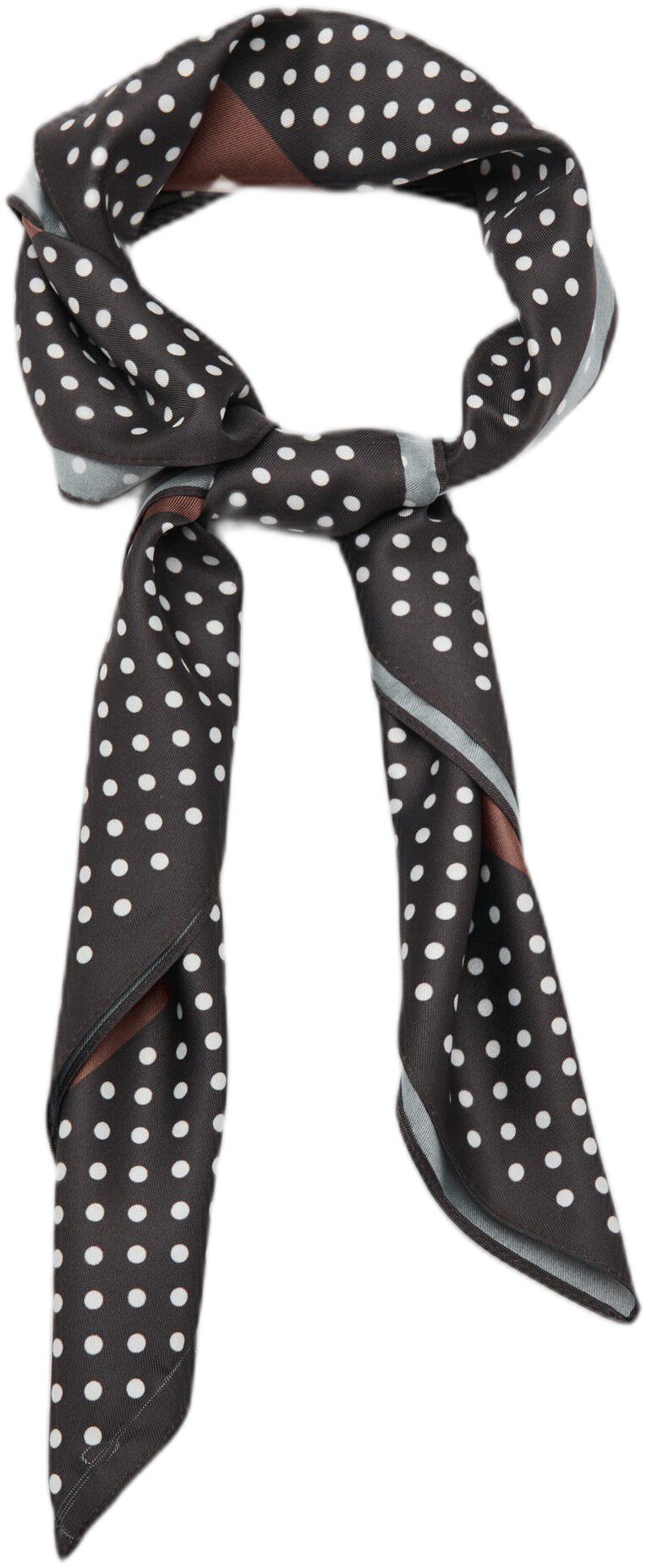 Satin check-print scarf