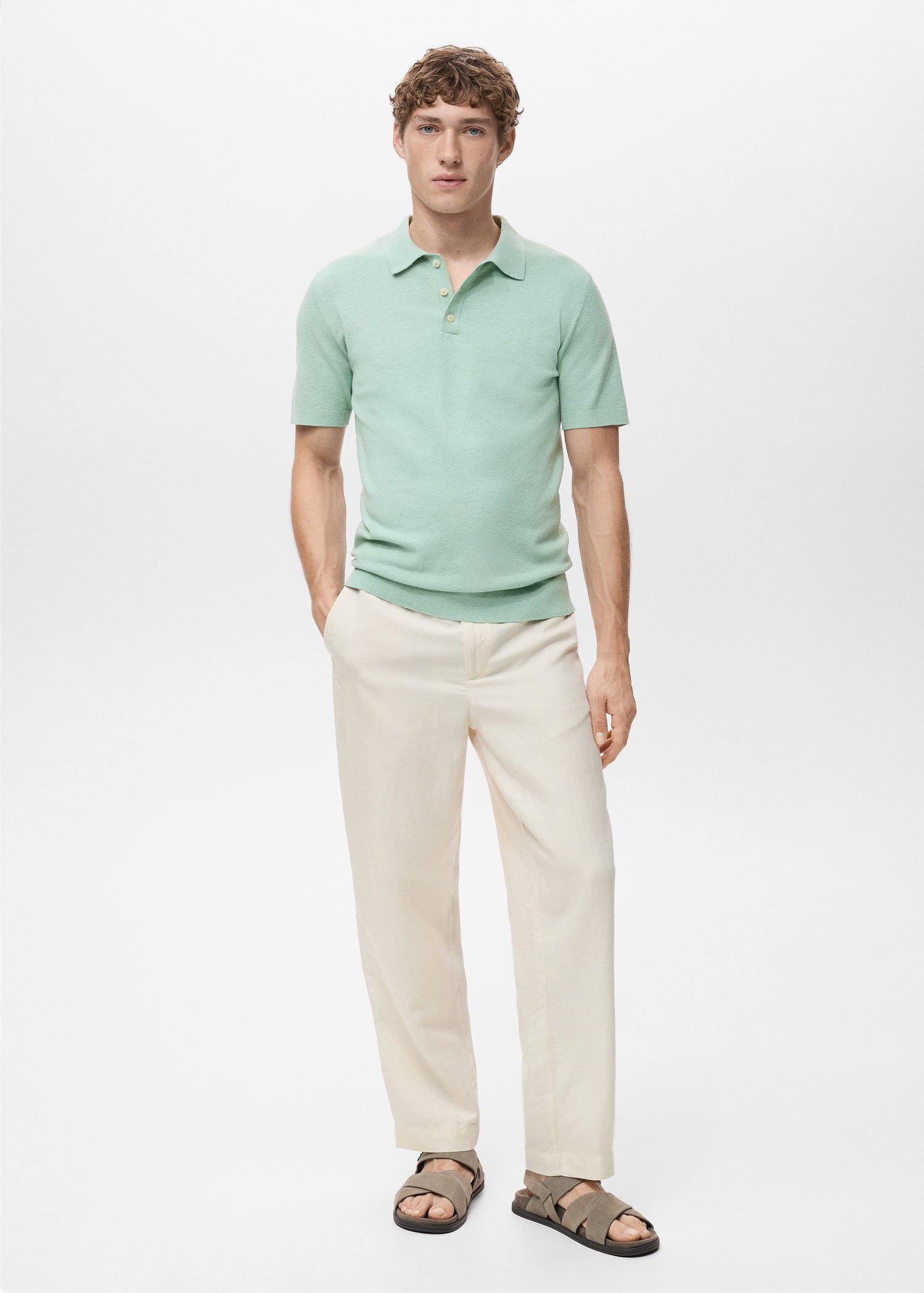 Fine-knit cotton polo shirt