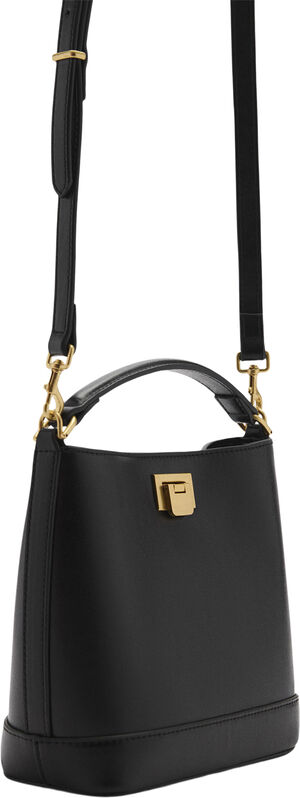Mini shopper bag with metallic deta