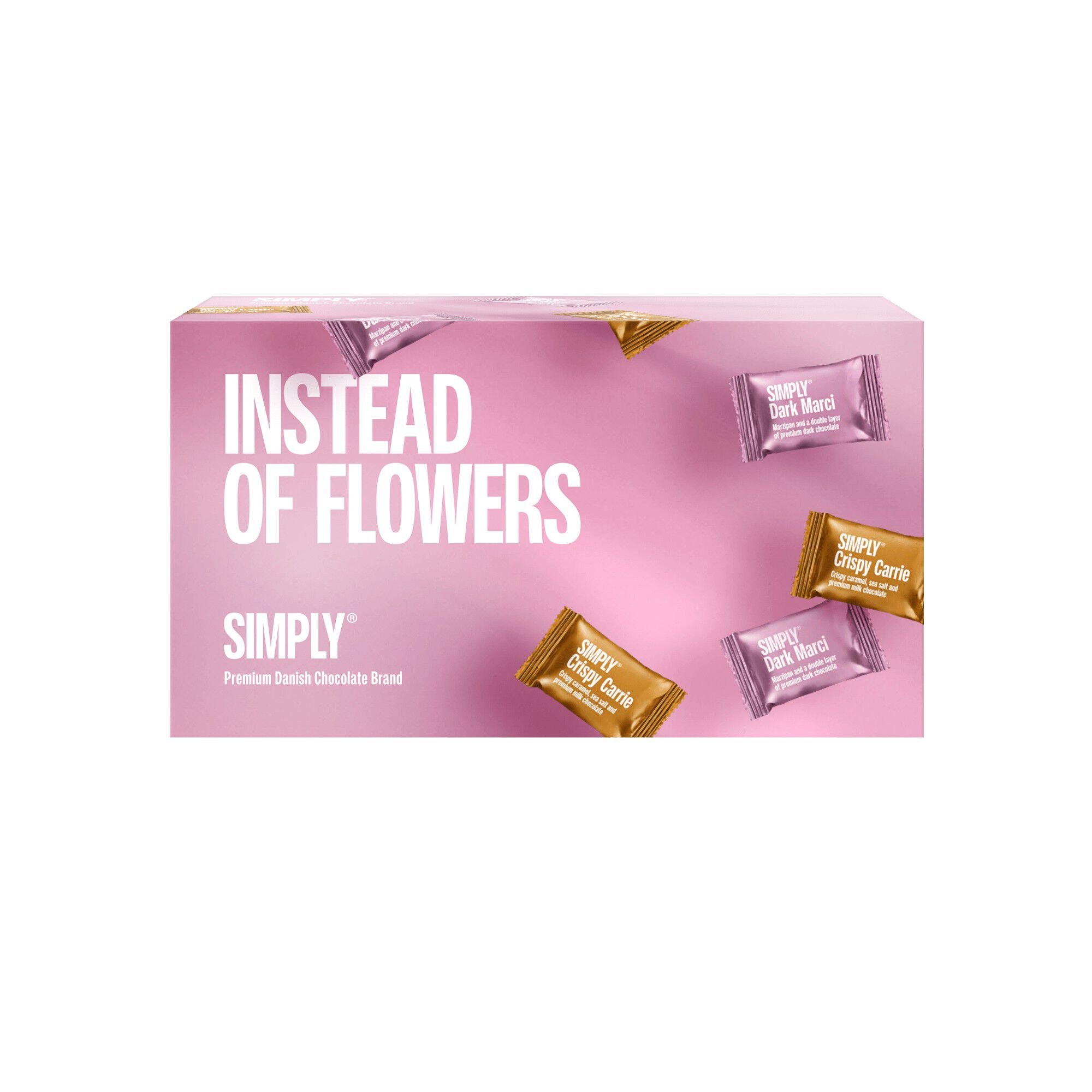 Simply&reg; INSTEAD OF FLOWERS chokolade&aelig;ske (180g)