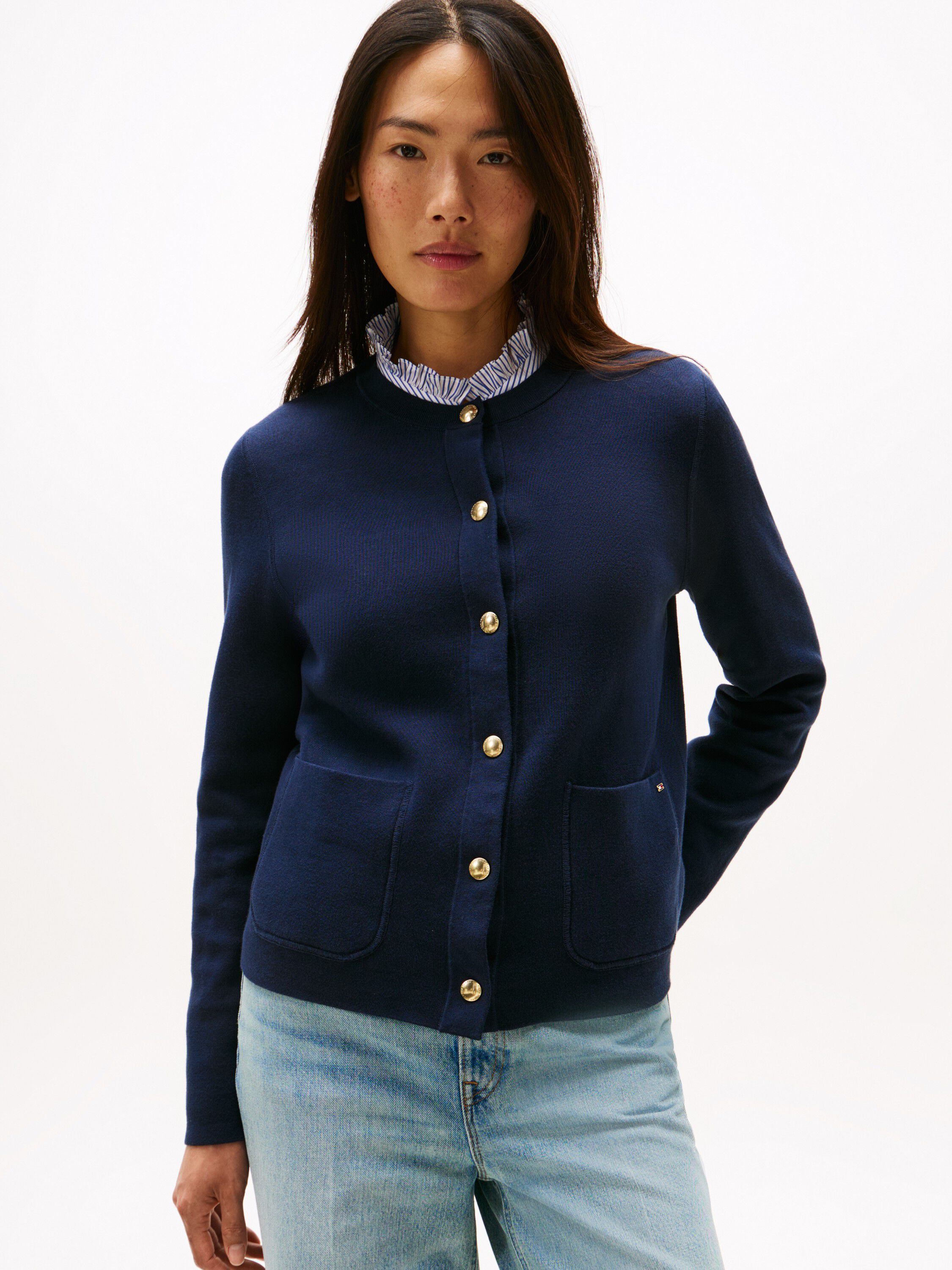 CO JERSEY REVERSIBLE LS CARDI