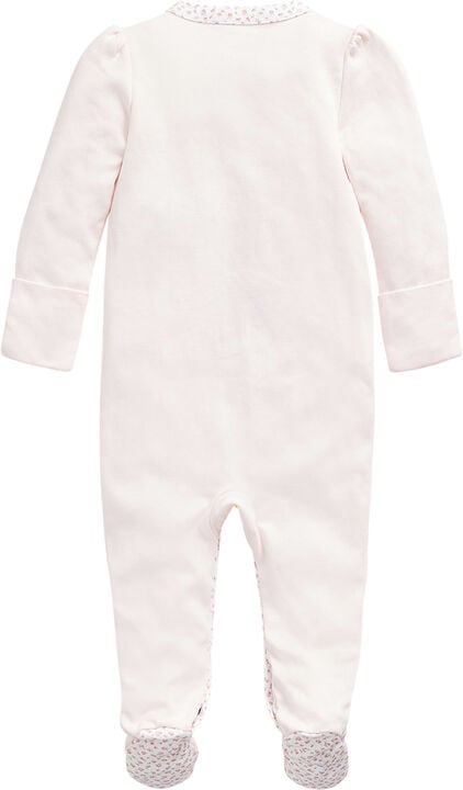 Floral-Trim Cotton Coverall