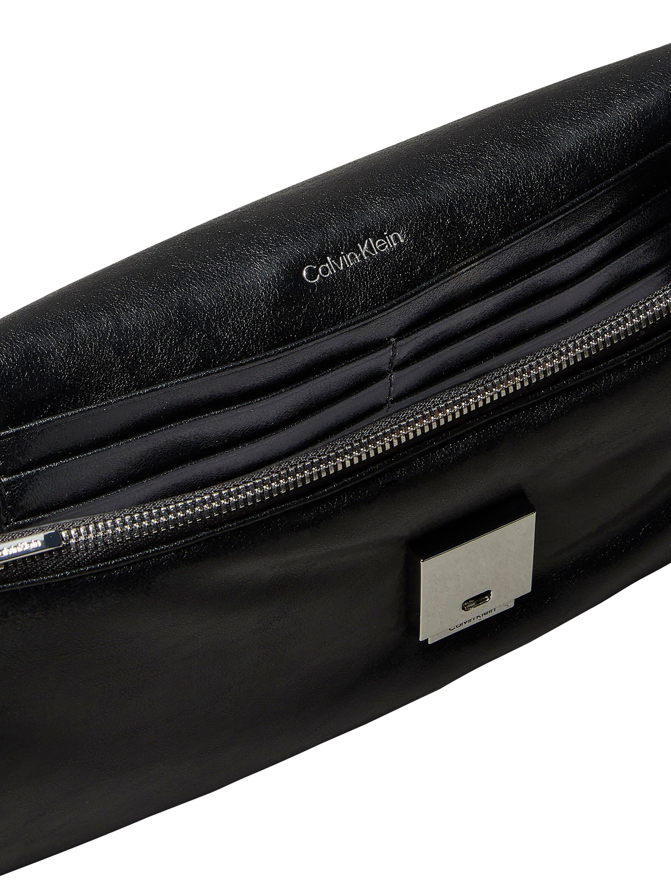 Padded Emblem Hardware Crossbody Clutch