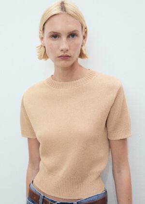 Short-sleeved crop sweater