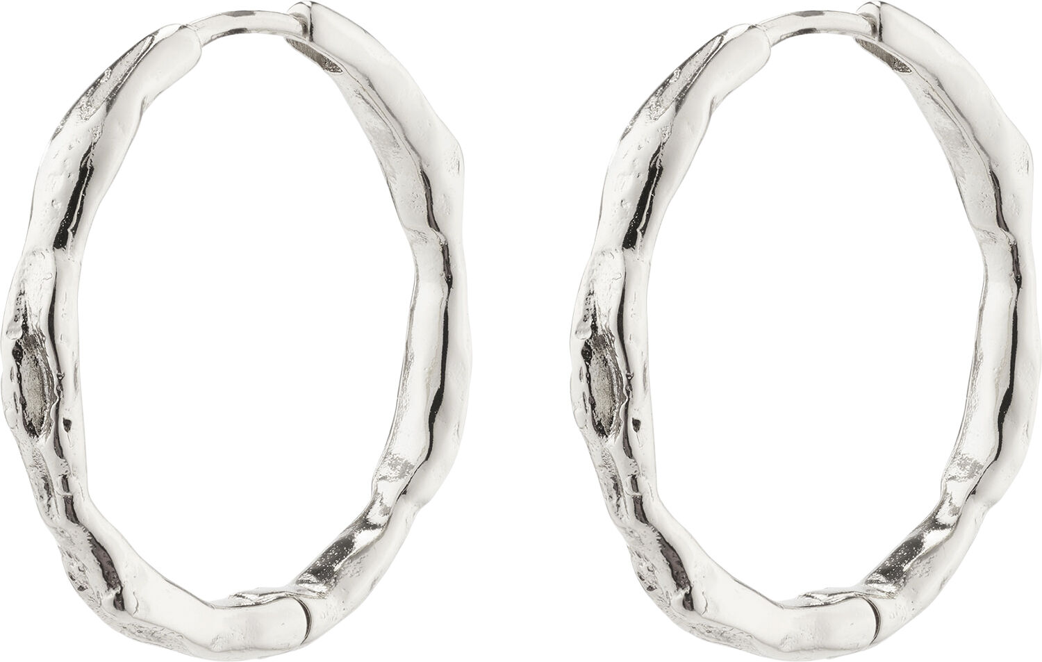 EDDY recycled organic shaped large hoops silver-plated