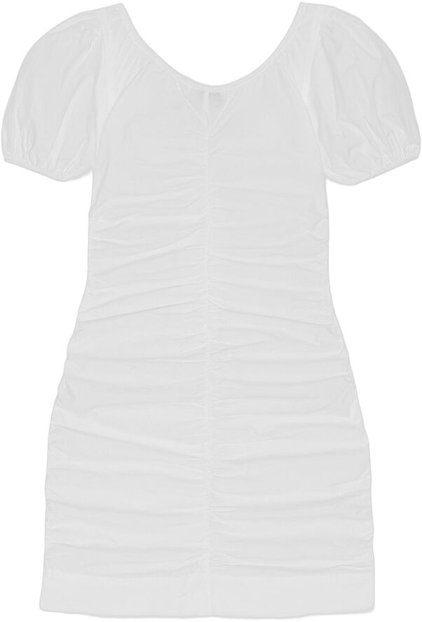 Cotton Poplin Gathered U-neck Mini