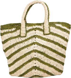 CAVONE - STRIPED RAFFIA TOTE