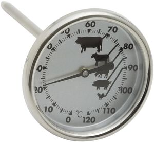 Stegetermometer 12 cm Rustfrit stål/Glas