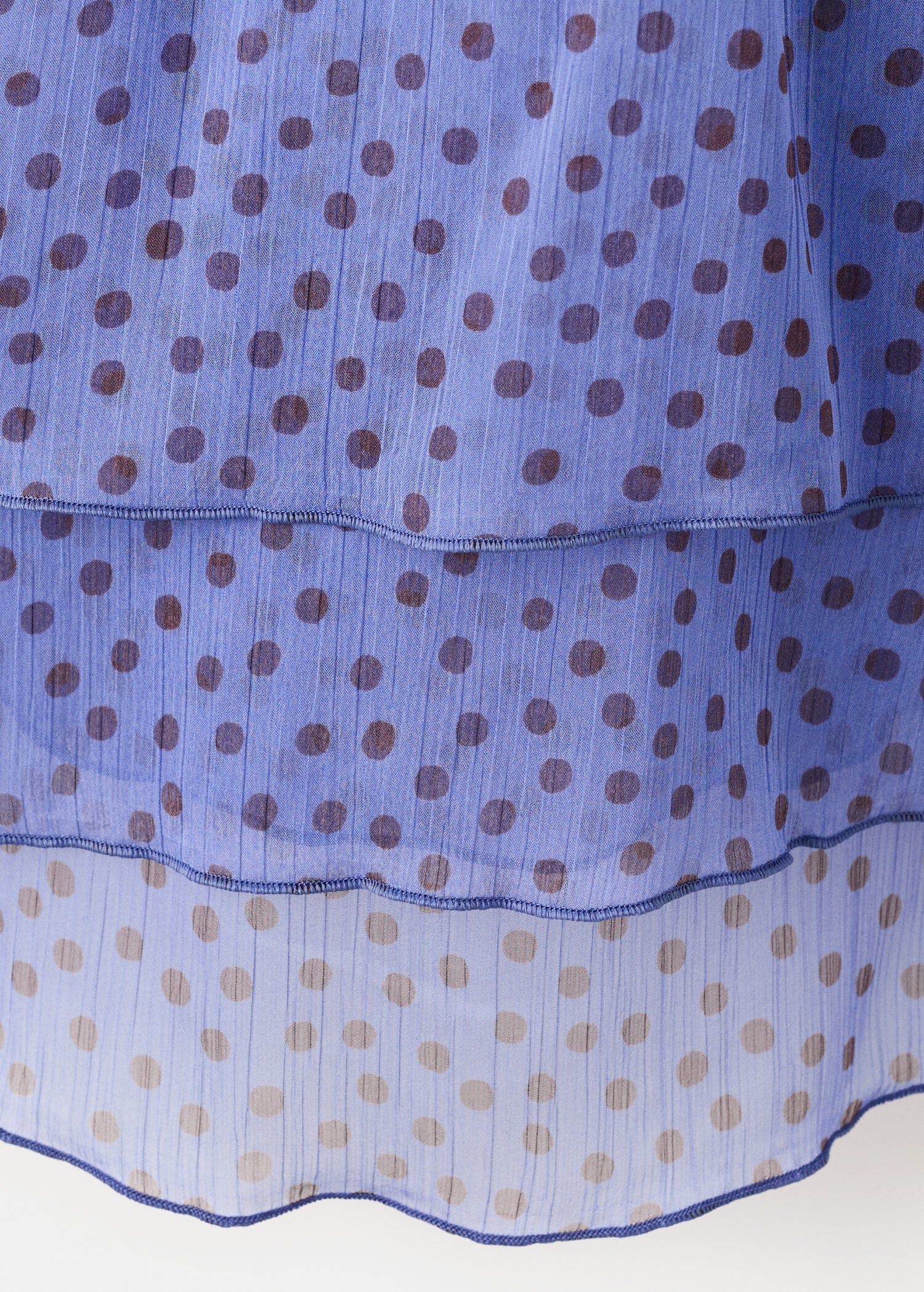 Polka-dot blouse with draped collar