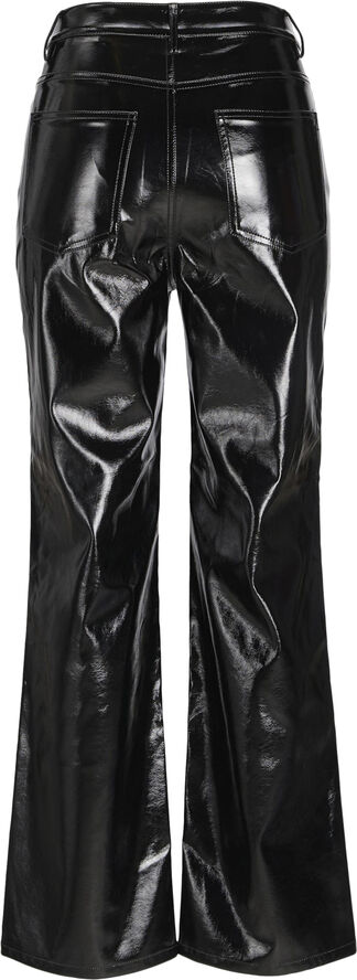 JXKENYA HW STRAIGHT FAUX LEAT PANTS