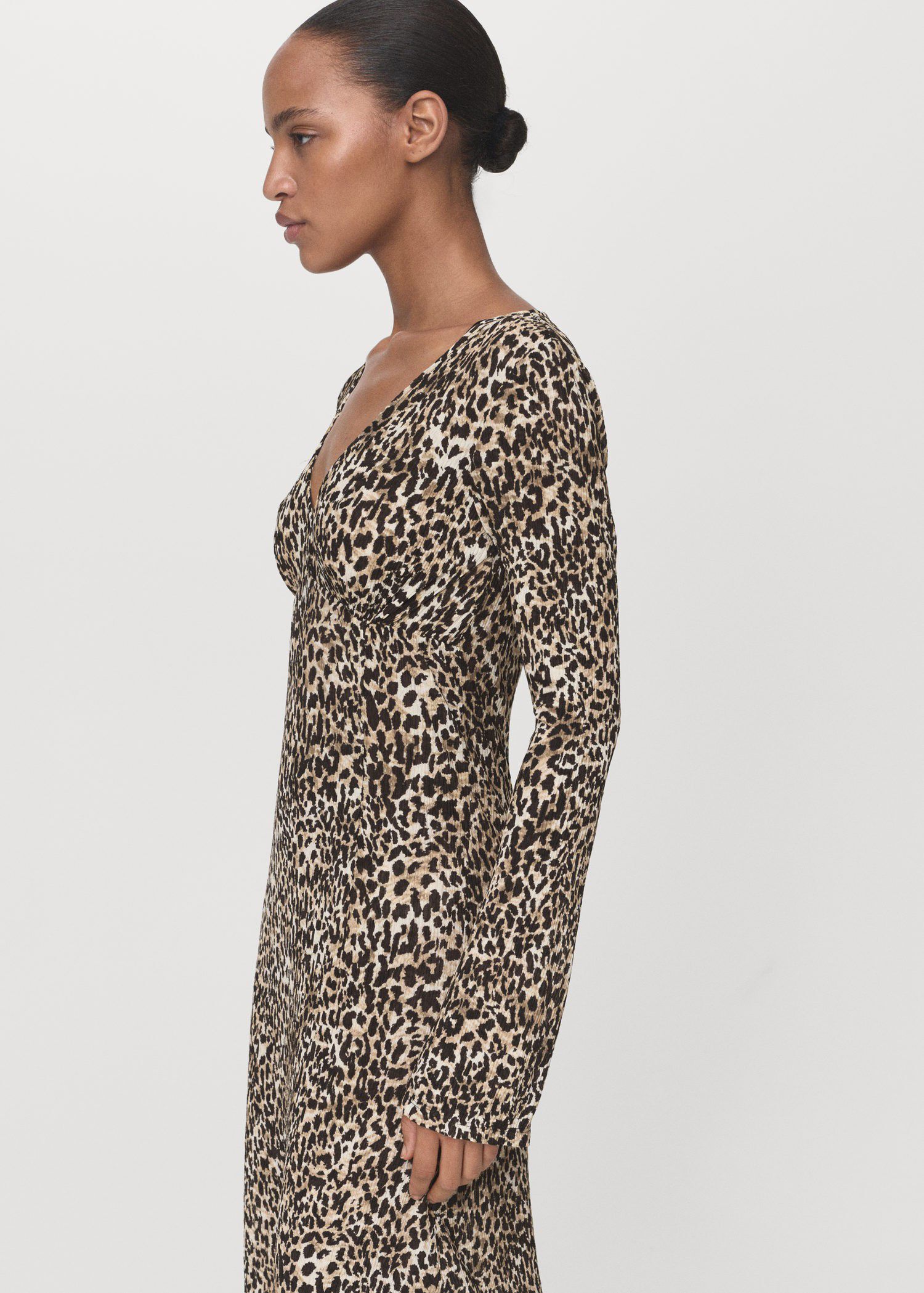 Printed V-neck dress