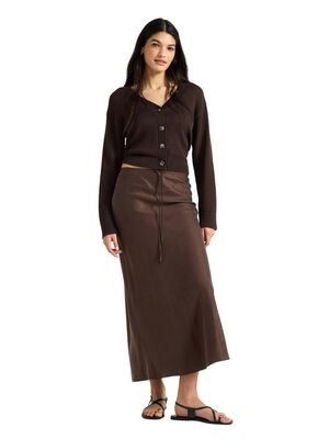 Flowy maxi skirt with a drawstring