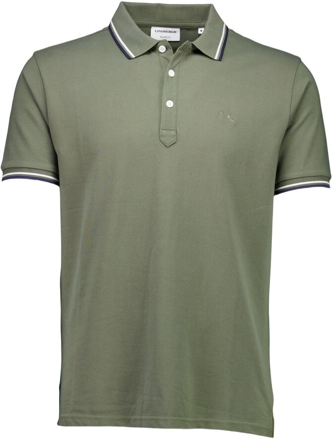 Polo shirt w. contrast piping