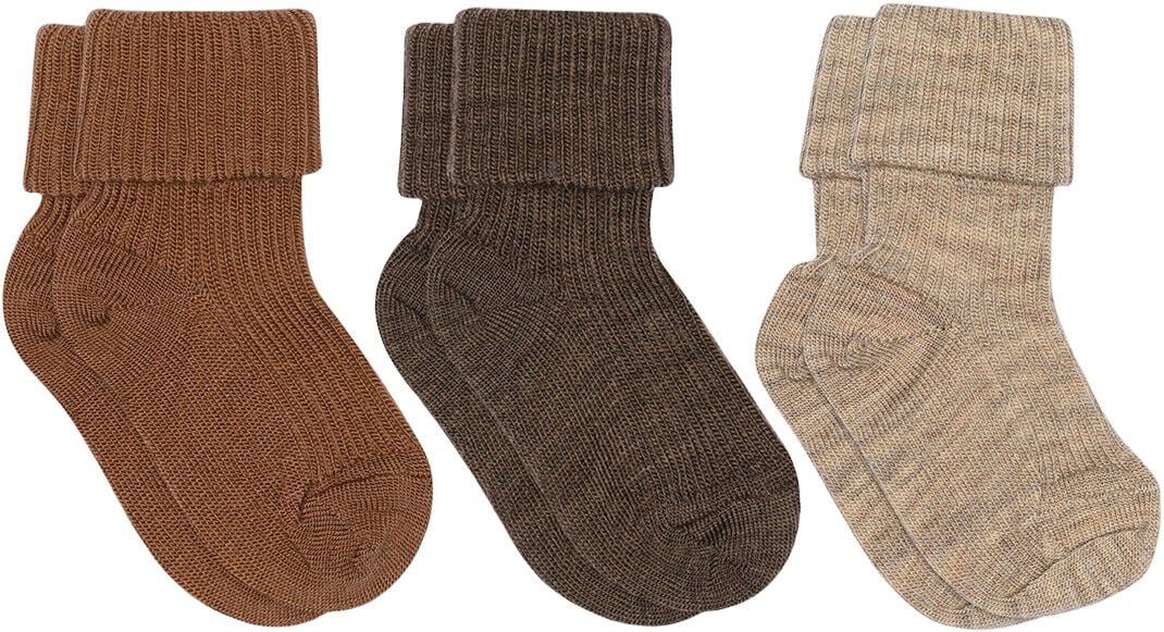 Wool rib baby socks 3 pack