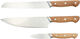 Knivsæt Foresta 3 dele Eg/Rustfrit stål