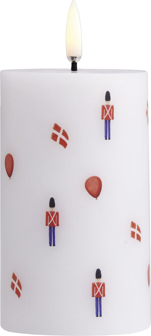 LED pillar celebration candle DK, Smooth, 5,8x10 cm
