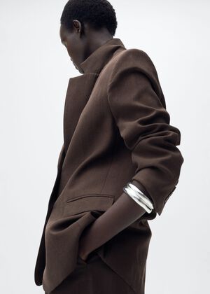 Straight lyocell suit blazer