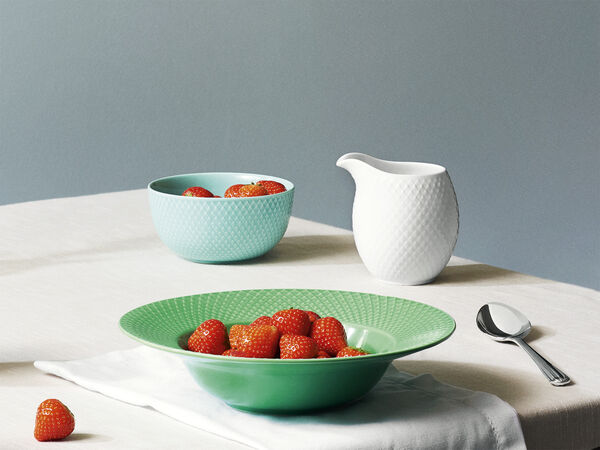 Rhombe Dyb tallerken Ø24,5 cm grøn porcelæn