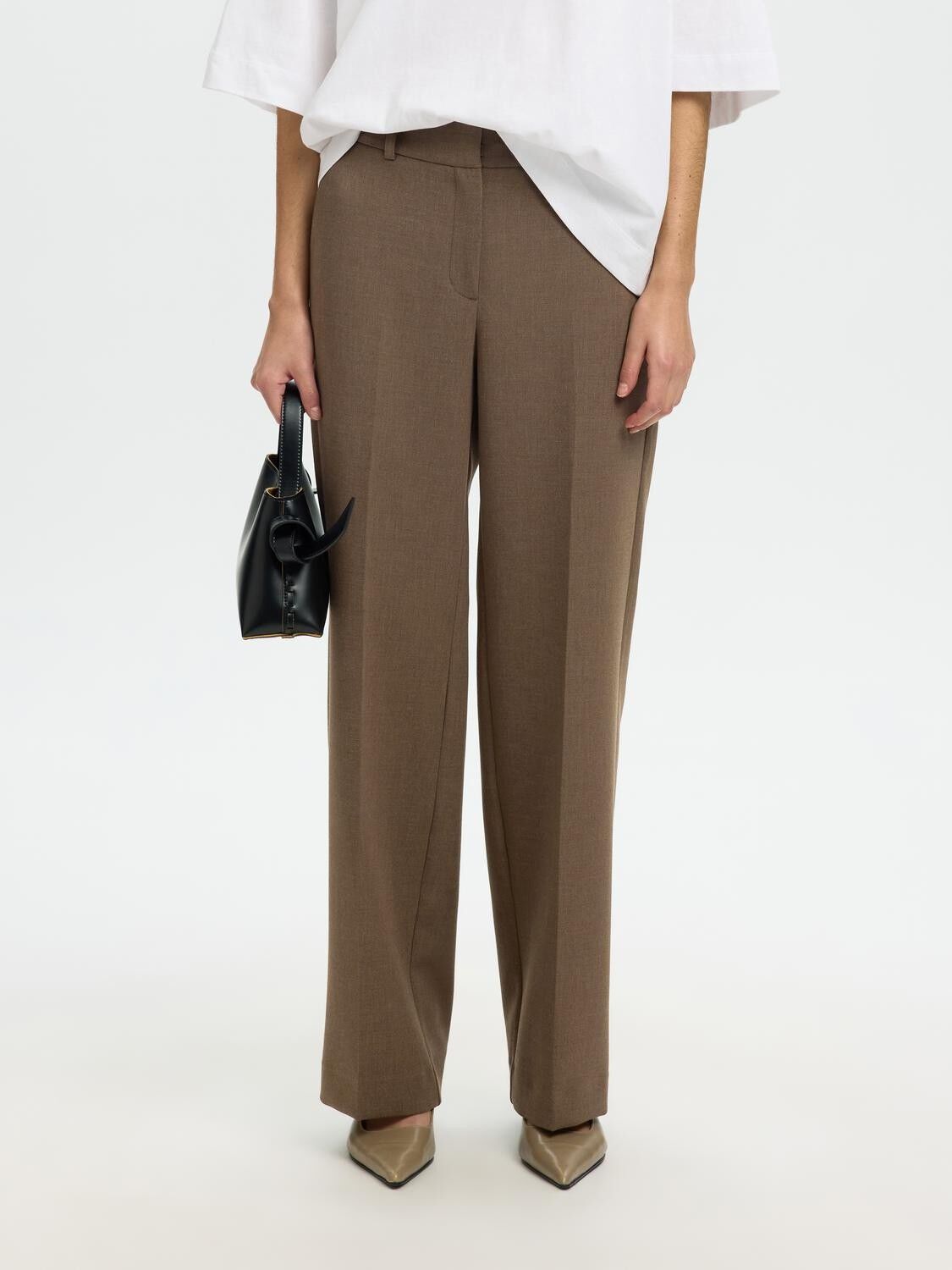 SLFRITA MW WIDE PANT MEL NOOS