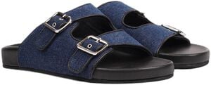 LAMIA - DENIM SANDAL WITH LEATHER EDGES