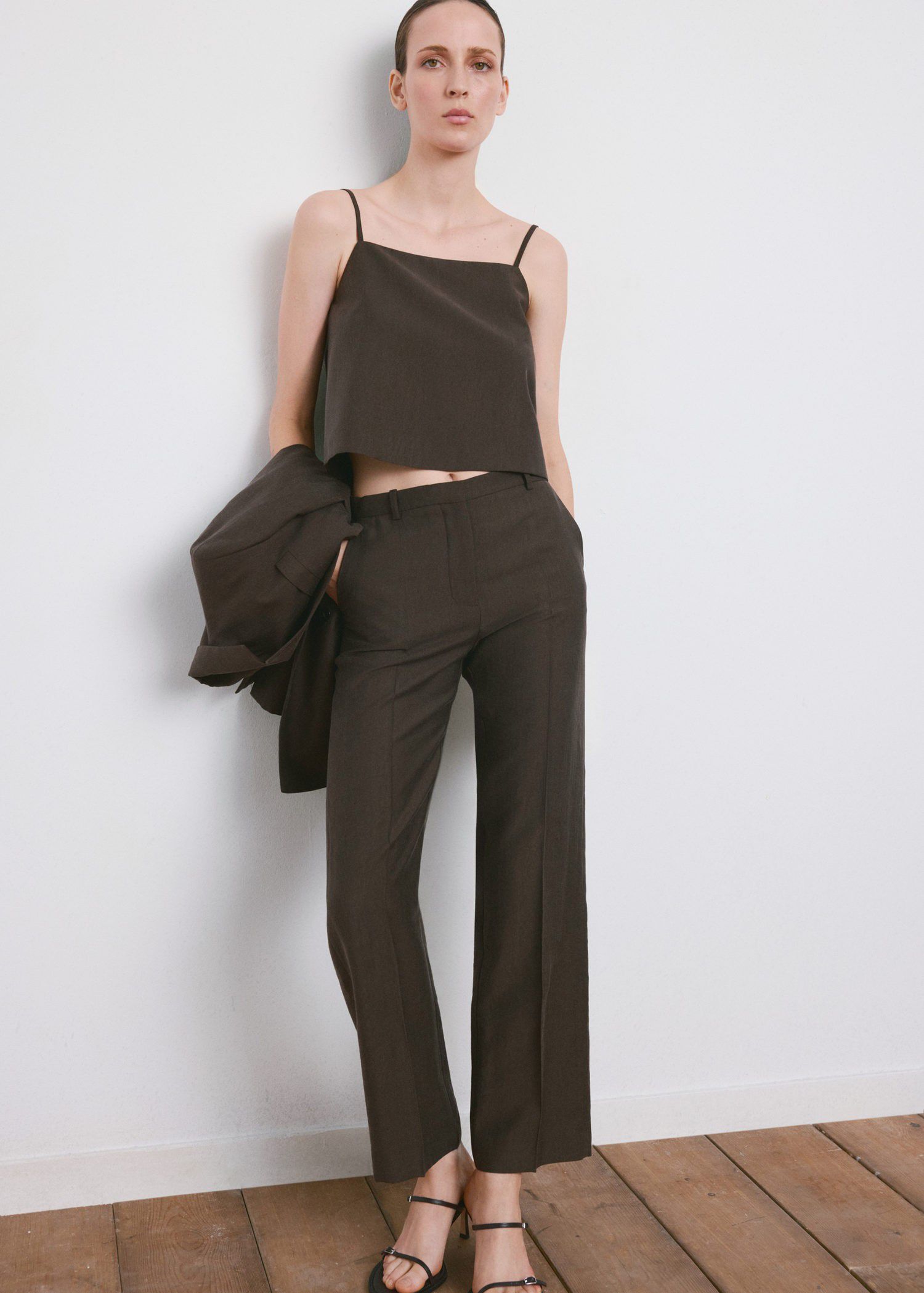 Mid-rise lyocell trousers