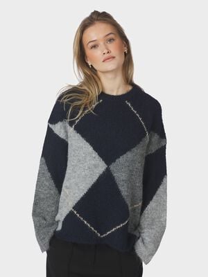 Inga Check Fluff Knit Blouse