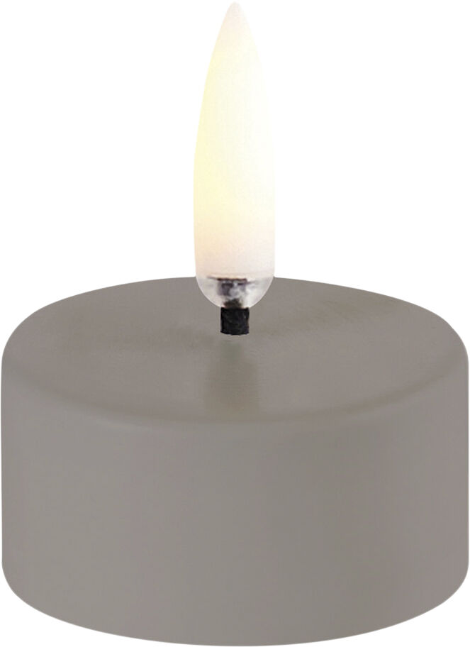 LED tealight 400~ battery incl. , Plain black wax, Smooth, 4x2,1 cm