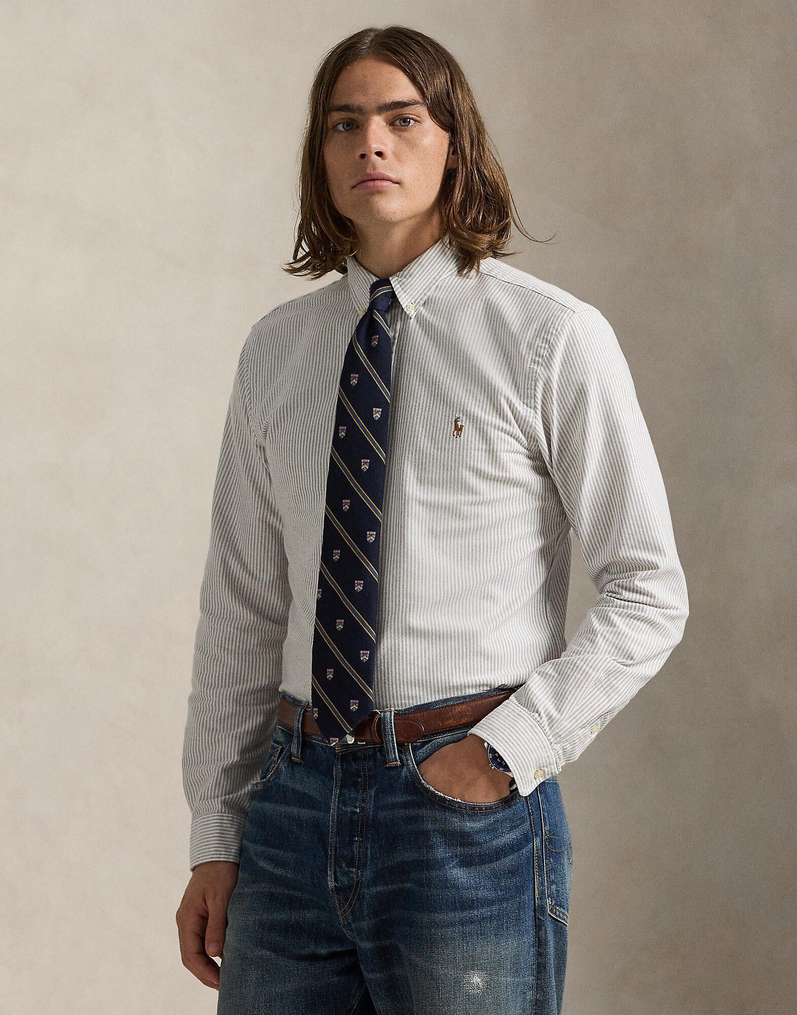 Slim Fit Striped Oxford Shirt