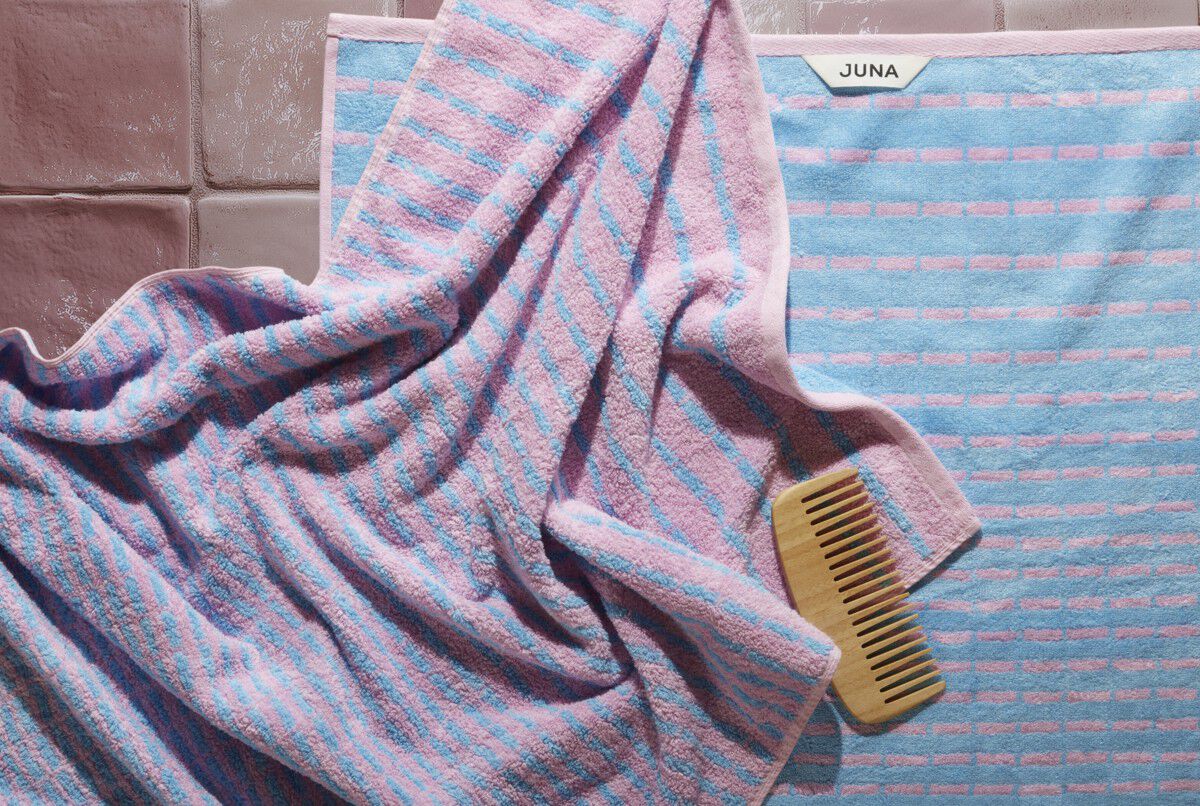 Nuance H&aring;ndkl&aelig;de 50x100 cm lys bl&aring;/rosa