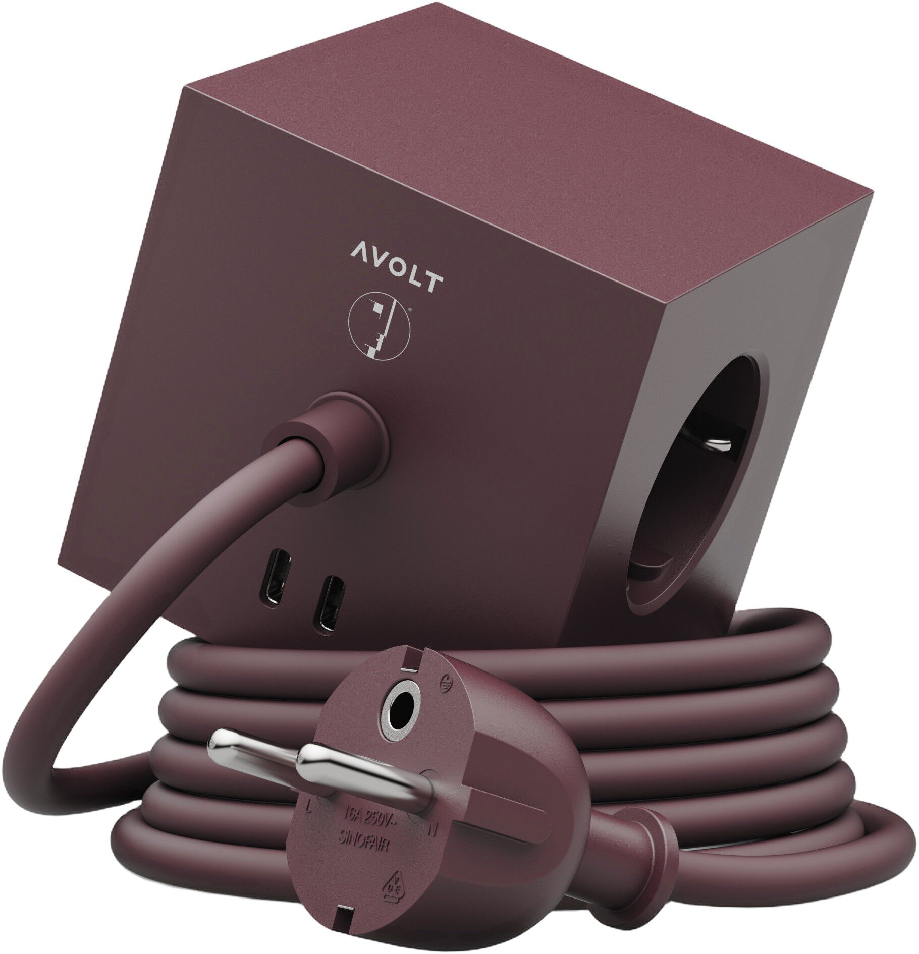 Square 1 - USB-C - 1,8m F Bauhaus EU - Mulberry Red