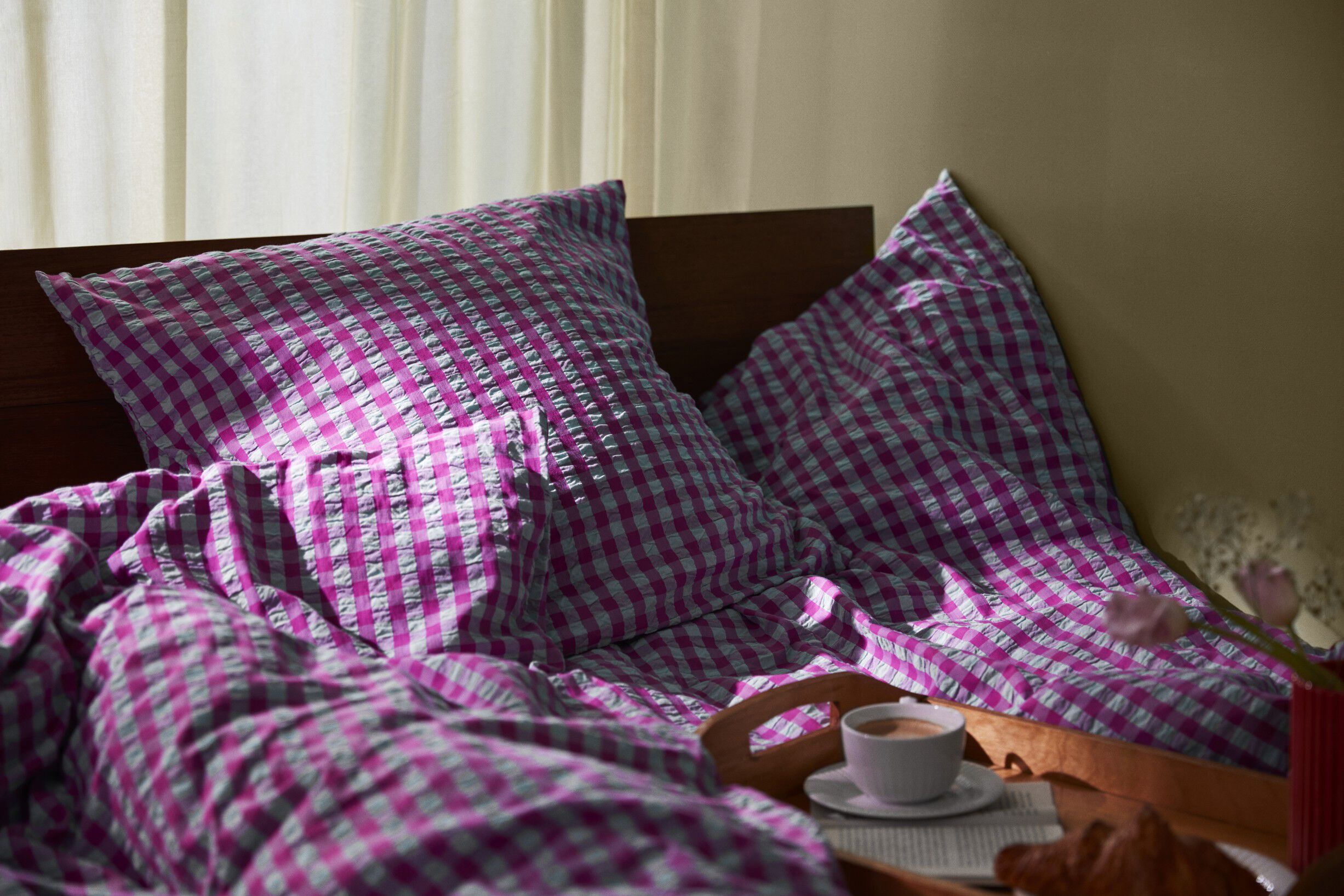 B&aelig;k&B&oslash;lge Senget&oslash;j 200x220 cm fuchsia/mint DK