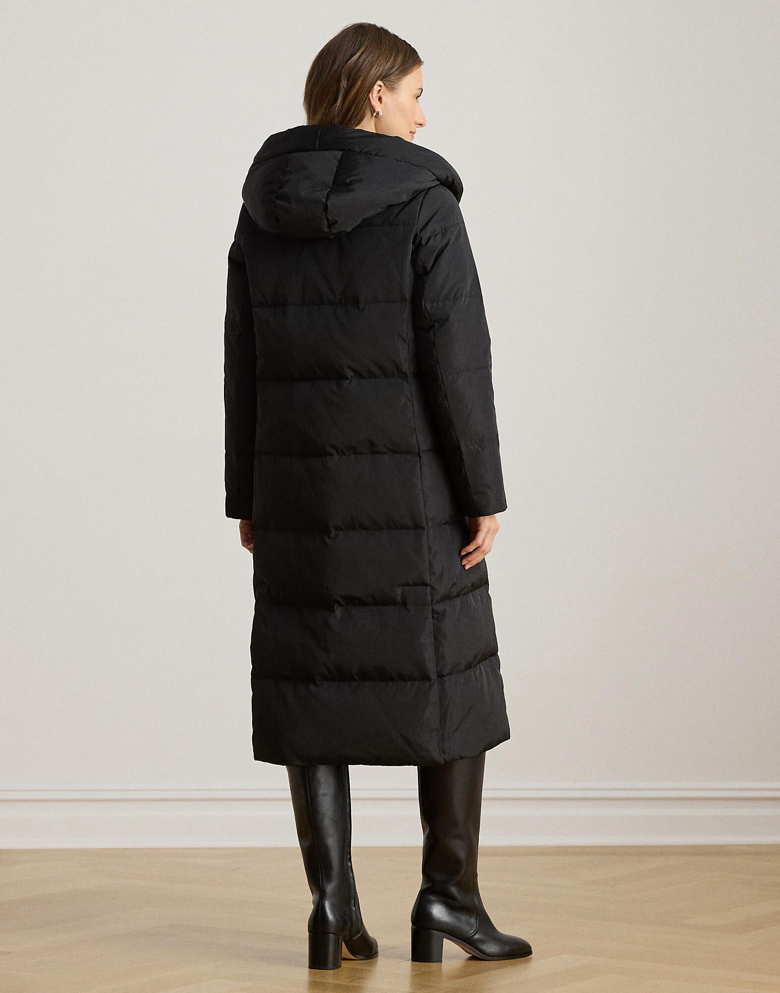 Hooded Channel-Quilted Down Puffer Coat