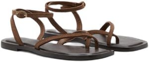 Cross-strap leather sandals