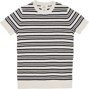 KNITTED RIB BLOUSE W. SS