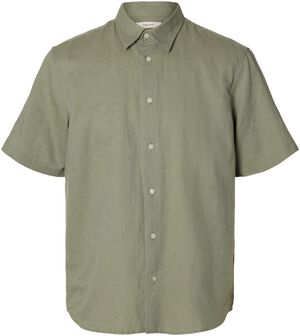 SLHREGCLAY LINENBLEND SS SHIRT CLA