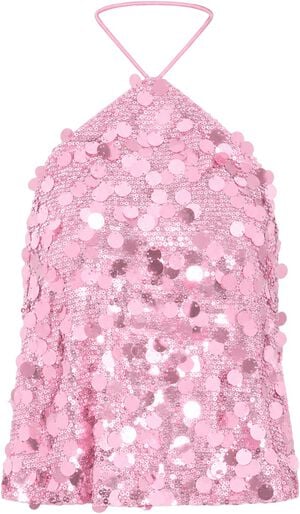 NMTAYLOR HALTERNECK SEQUIN TOP