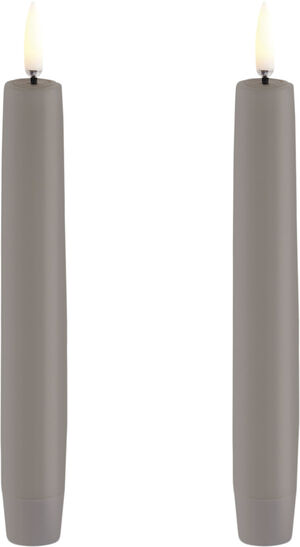 LED taper candle, Sandstone, Smooth, 2-pack, 2,3x15,5 cm