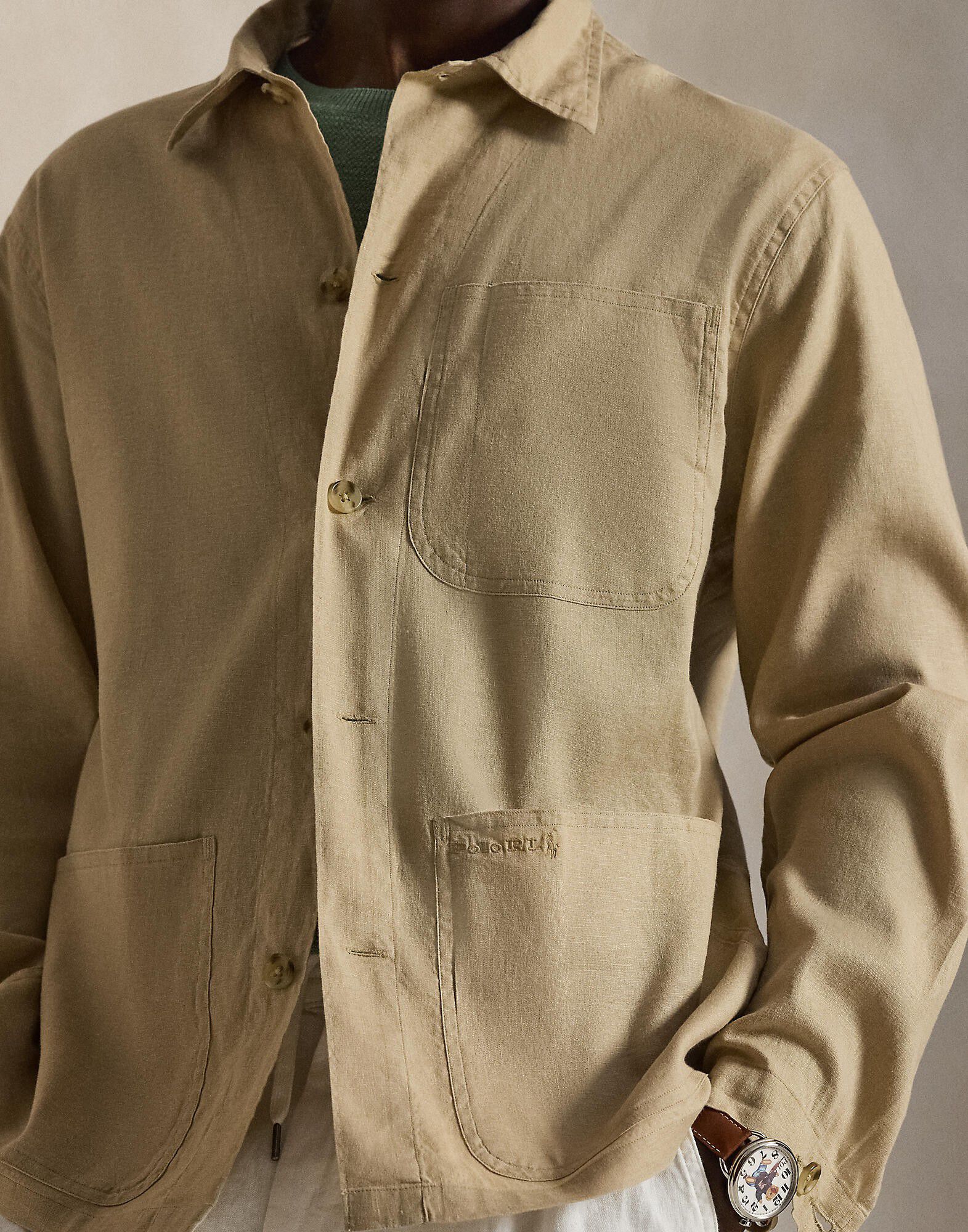 Stretch Linen-Cotton Overshirt