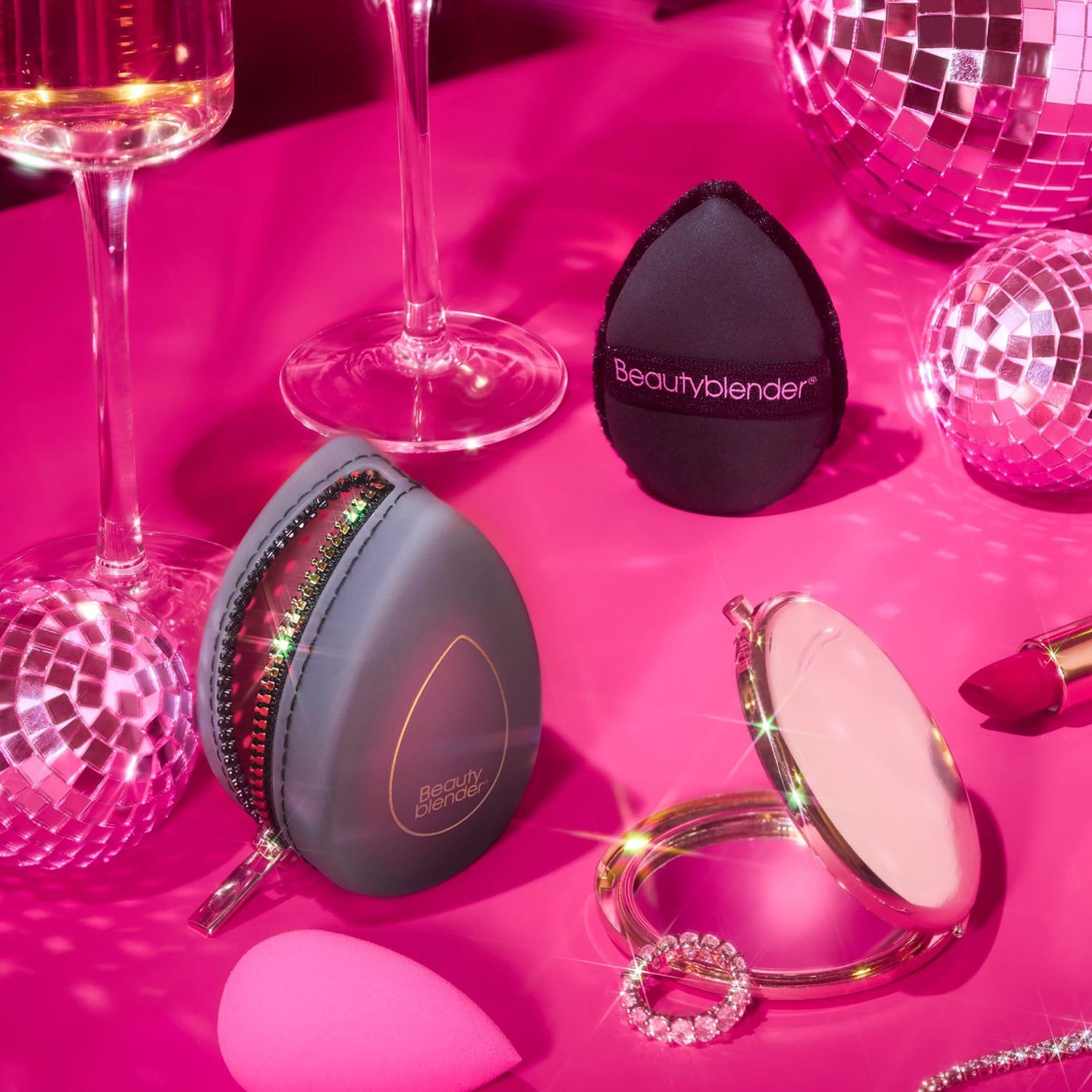 Midnight Blend & Blur Set - S&aelig;t med makeupsvamp, puff og etui