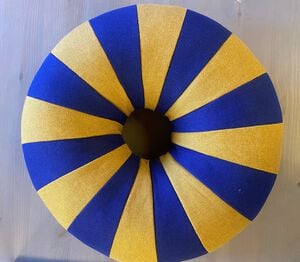 FLOAT PILLOW, DARK BLUE/OCHRE