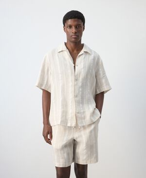 Striped linen shirt with a bowling