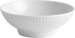 Plissé skål på fod hvid - 12 cm