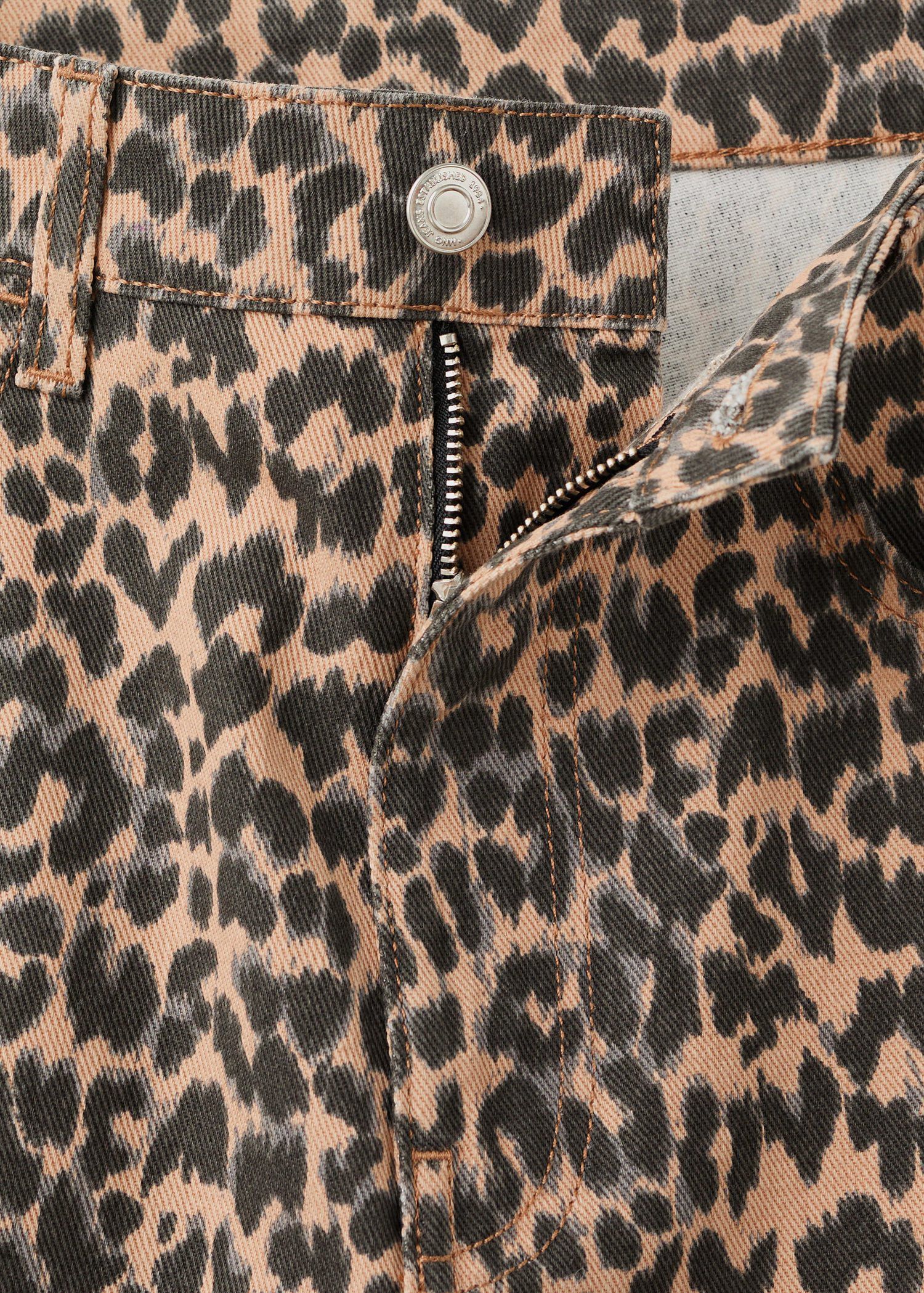 Leopard-print straight jeans