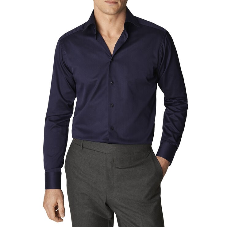 Dark Blue Signature Twill Shirt - Contemporary Fit