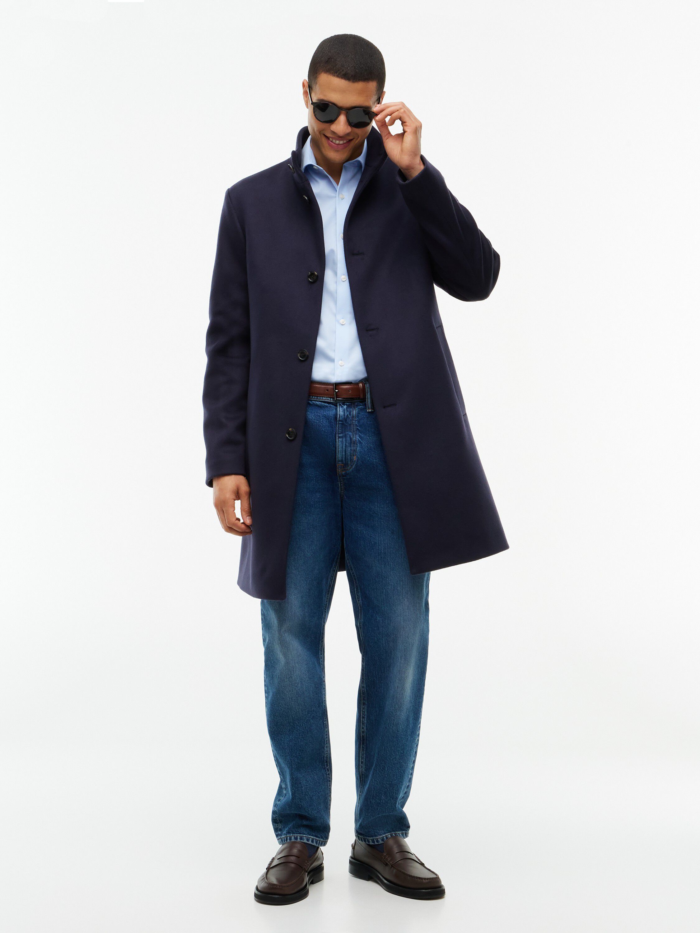 New York Label Wool Blend Coat