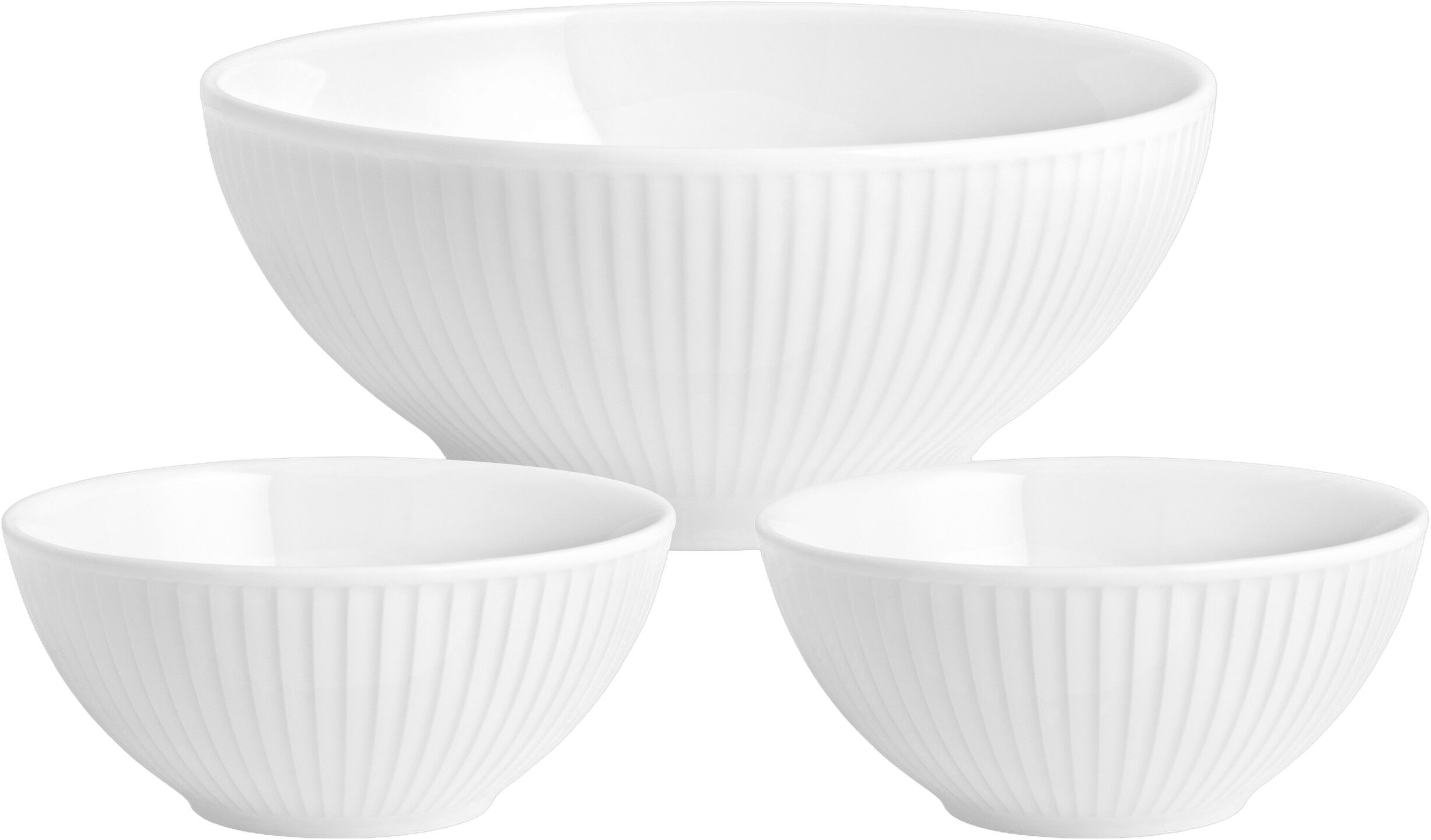 Sk&aring;les&aelig;t Pliss&eacute; 3 dele 12/20 cm Hvid