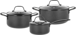 Grydesæt m/låg Black Fossil 6 dele Aluminium/keramisk