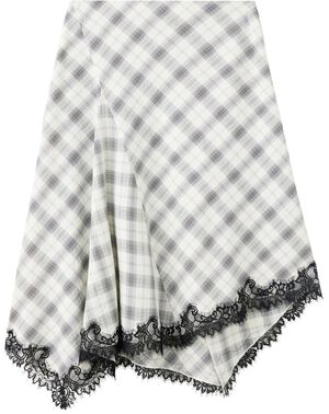 Fluid midi checked skirt