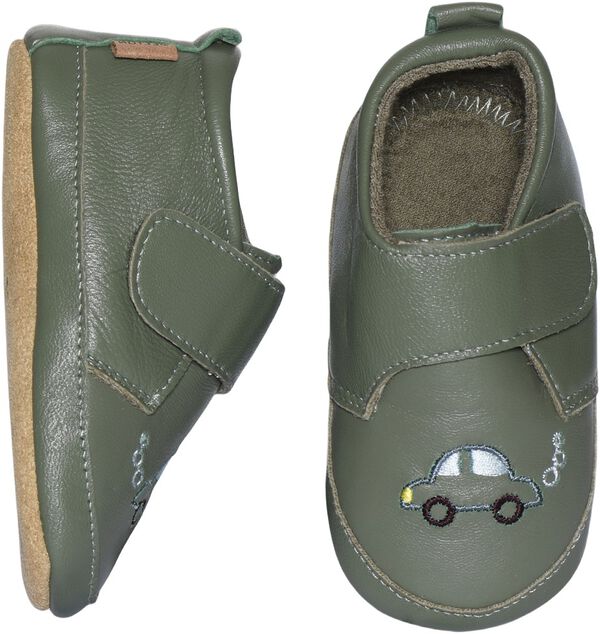 Petit auto leather slippers